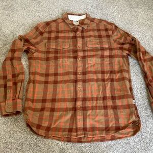 Mens The North Face Arroyo Utility Brown Flannel Shirt Size Medium, 100% Cotton